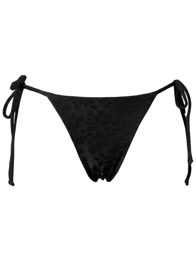 Anekdot dames vegan Bikinibroekje Olbia Zwart Bloemenjacquard