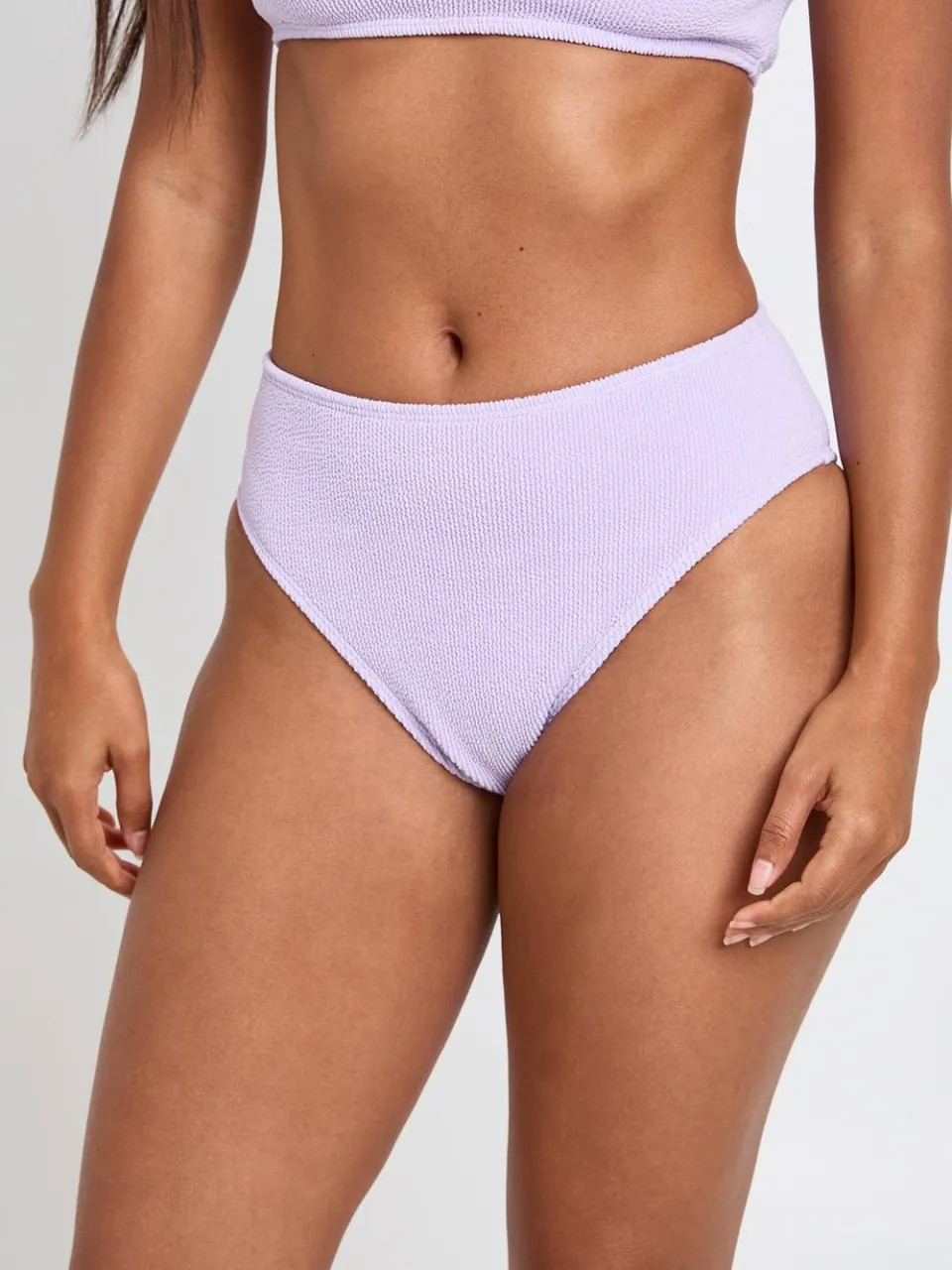 boohoo Dames Gestructureerde Hoge Taille Bikinibroekje lila, foto 4