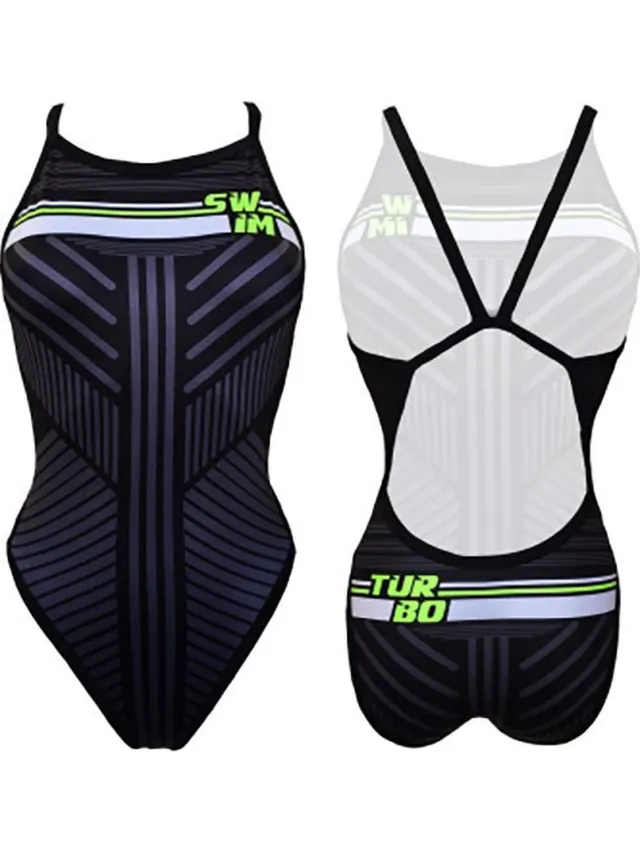 Turbo Revolution Lines Zwemkleding Zwart S Vrouw Black