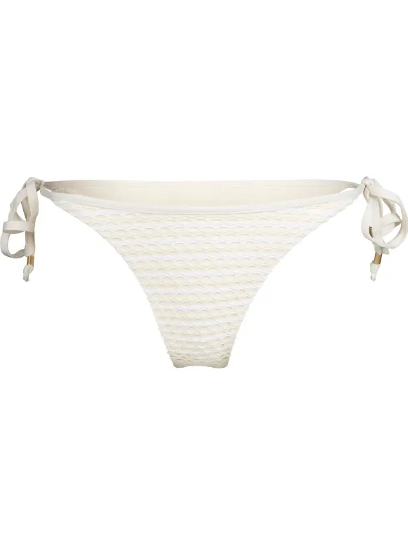 Seafolly Women's Mesh Effect Tie Side Rio Pant - Bikinibroekje, wit