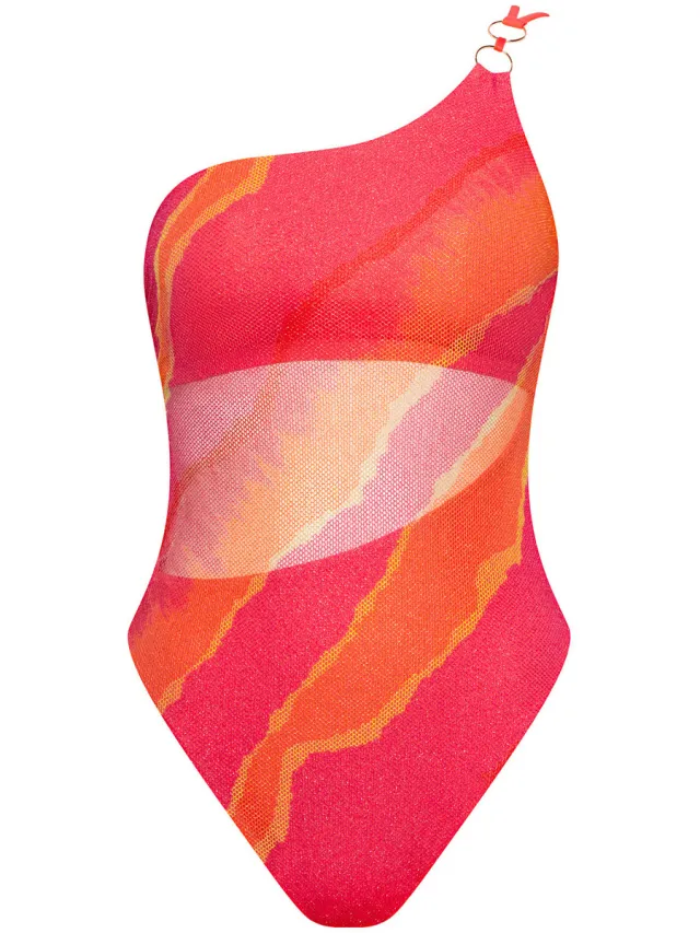Lisca Atlantida asymmetrisch badpak rood Oranje