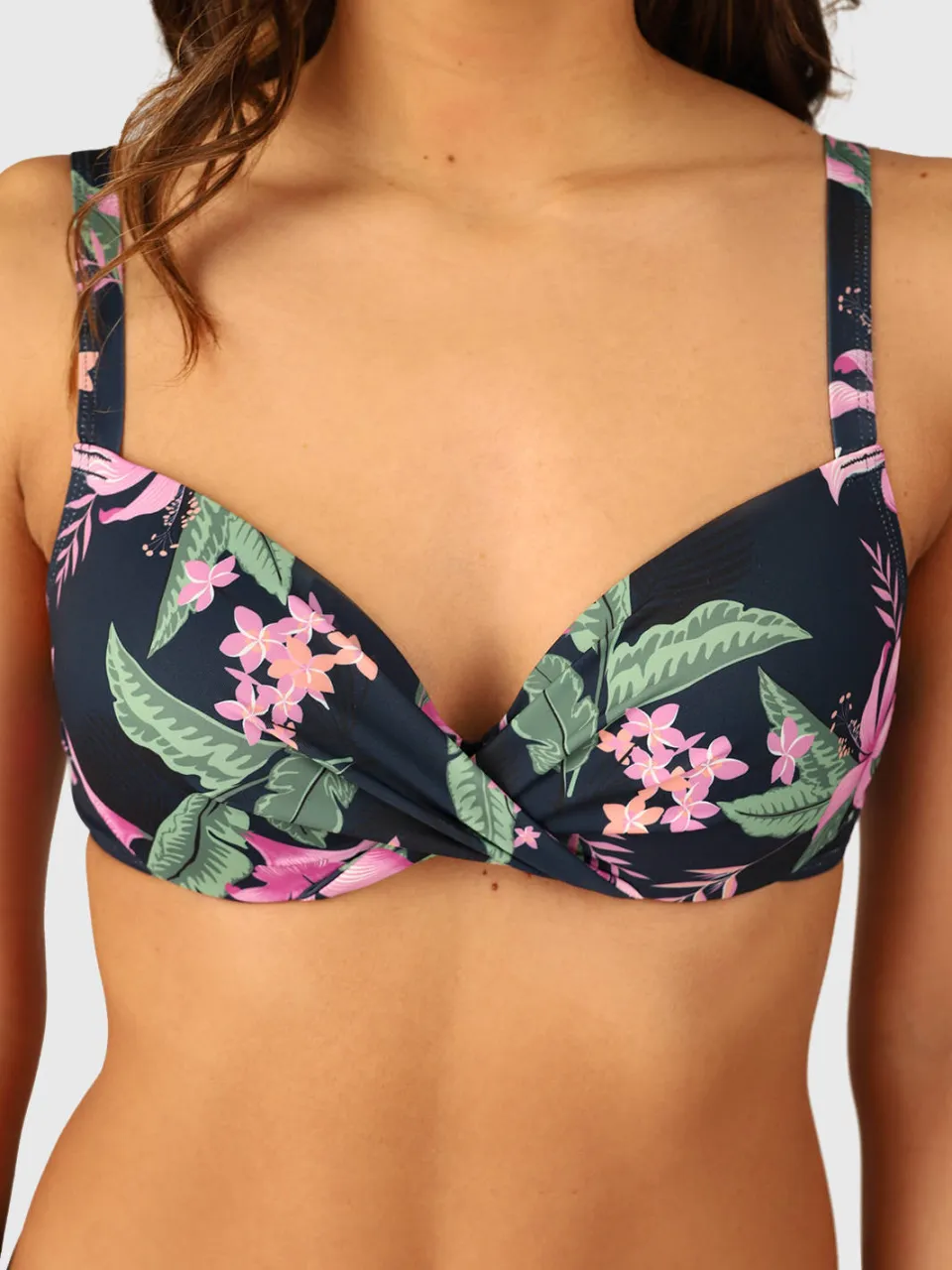Brunotti voorgevormde beugel bikinitop Stefana donkerblauw/roze, foto 6