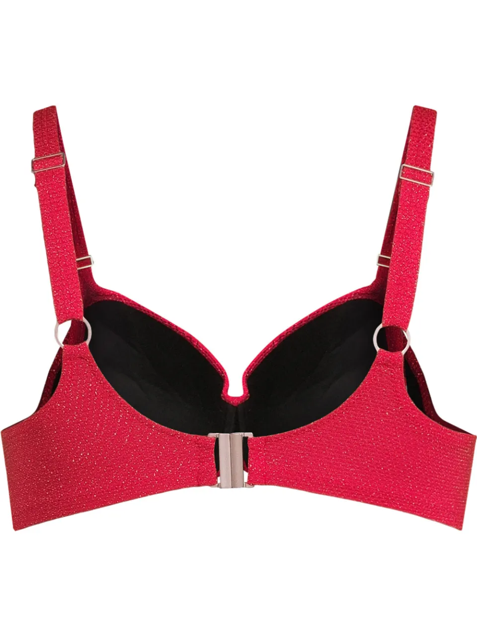 BEACHWAVE Curve voorgevormde beugel bikinitop met lurex rood, foto 4