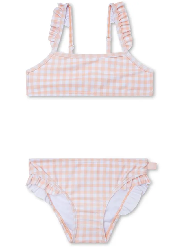 Swim Essentials Sunset Grid Bikini Oranje Wit