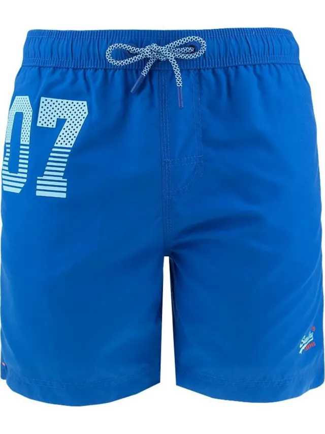 Superdry waterpolo rits zwemshort blauw
