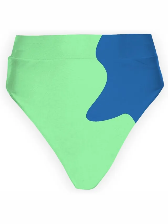 Sea'sons Official - Kleurveranderend - High Waist Bikinibroek - Blauw-Groen -S