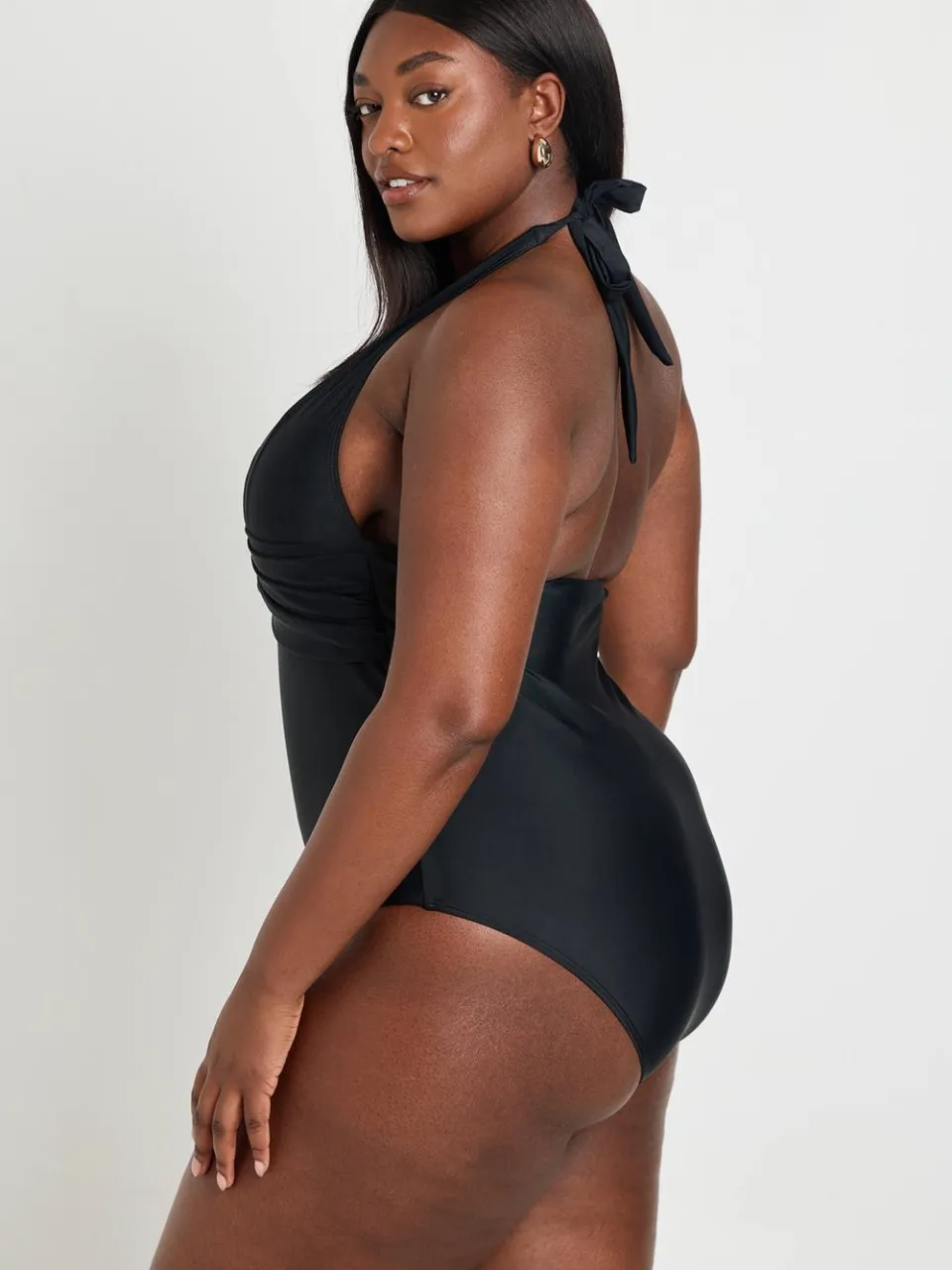 boohoo Dames Plus Badpak Met Diepe Halslijn En Goudkleurige Details, foto 2