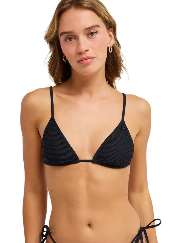 Roxy Island Tiki Triangle Bikinitop Zwart M Vrouw Anthracite