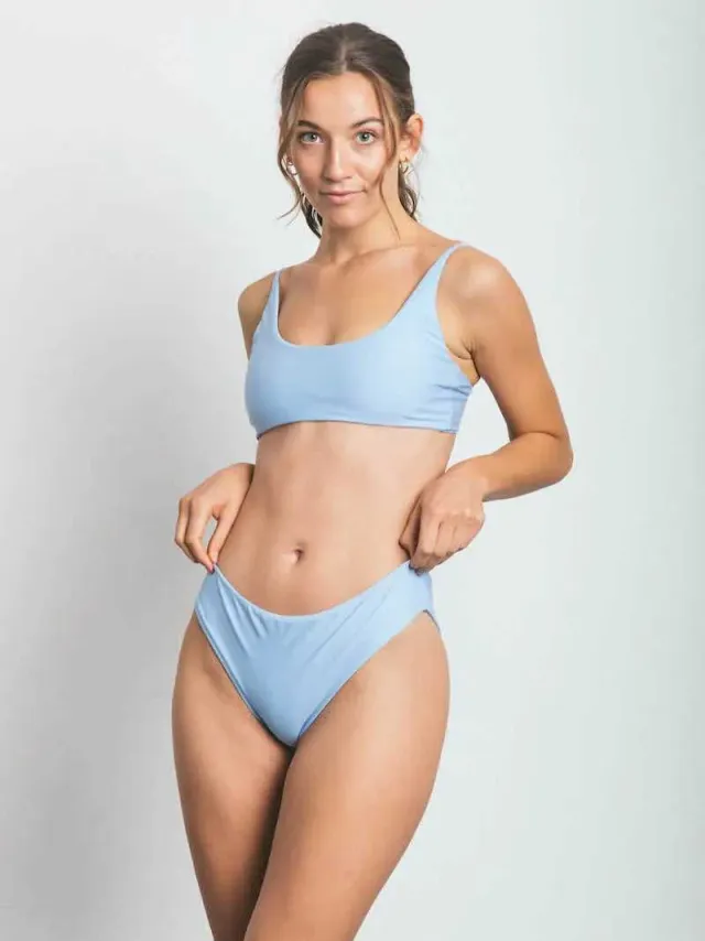 OCEANCHILD dames vegan Bikinitop Iris Bow Hemelsblauw lichtblauw, foto 2