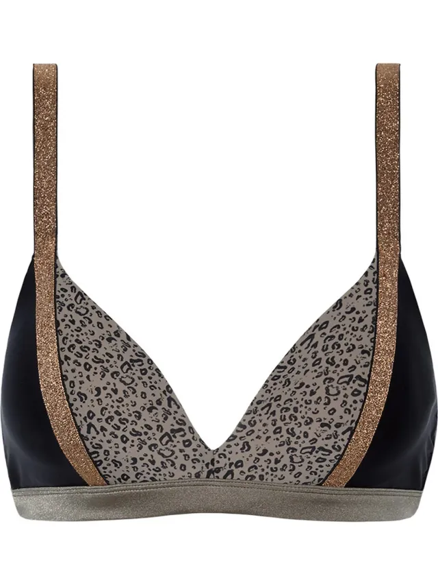 Beachlife Bikinitopje - Cheetah Zwart, koper