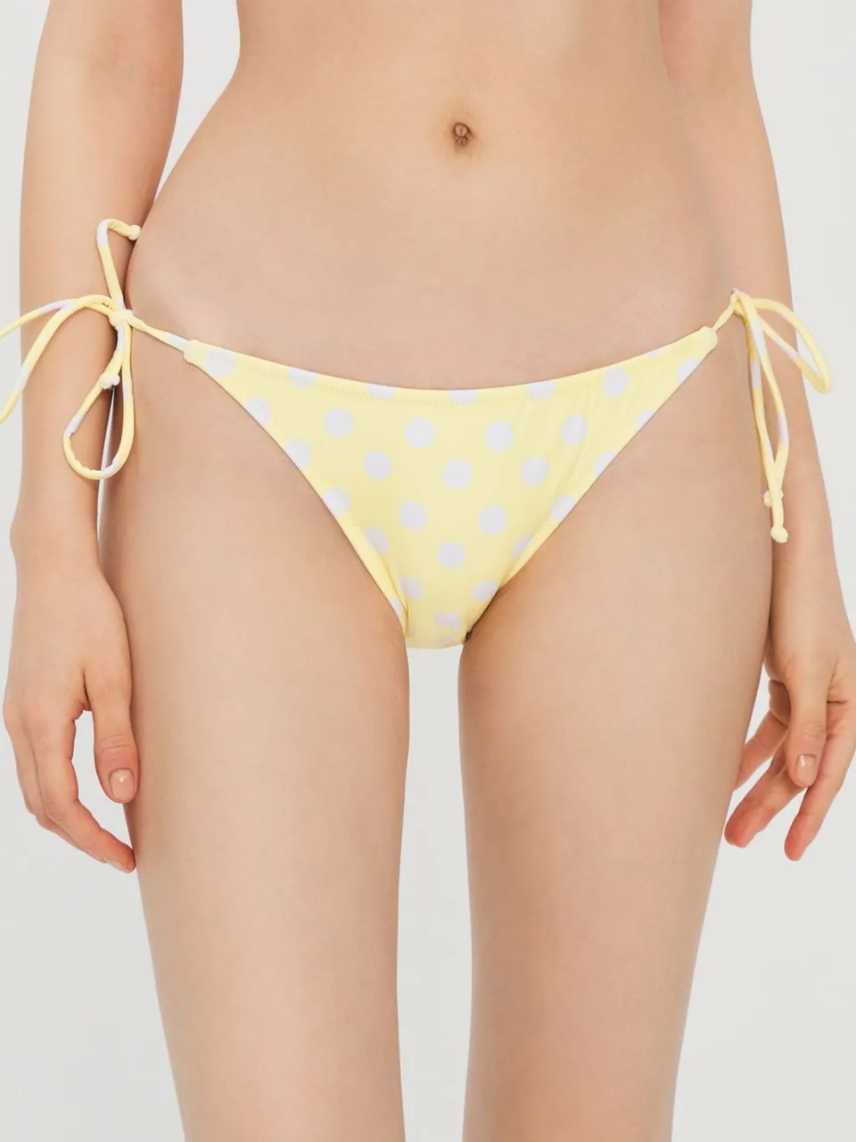 Penti Lage Taille Strik-Zij Polkadot Bikini Broekjes geel, foto 2