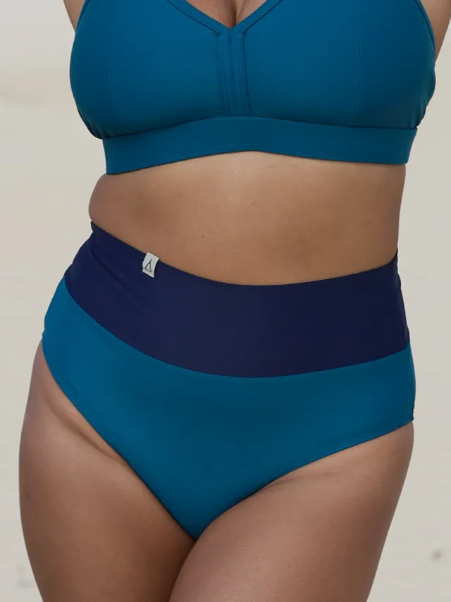 Inaska dames vegan Bikinibroekje Soft High Waist Feel Petrol Donkerblauw