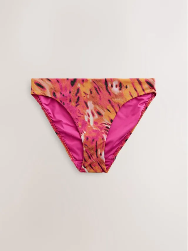 Next Dames - Hoog uitgesneden bikinislip met print - Roze