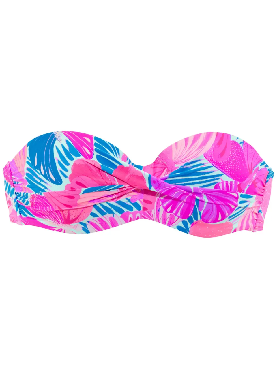 Bandeaubikinitop met beugel roze blauw bedrukt, foto 3