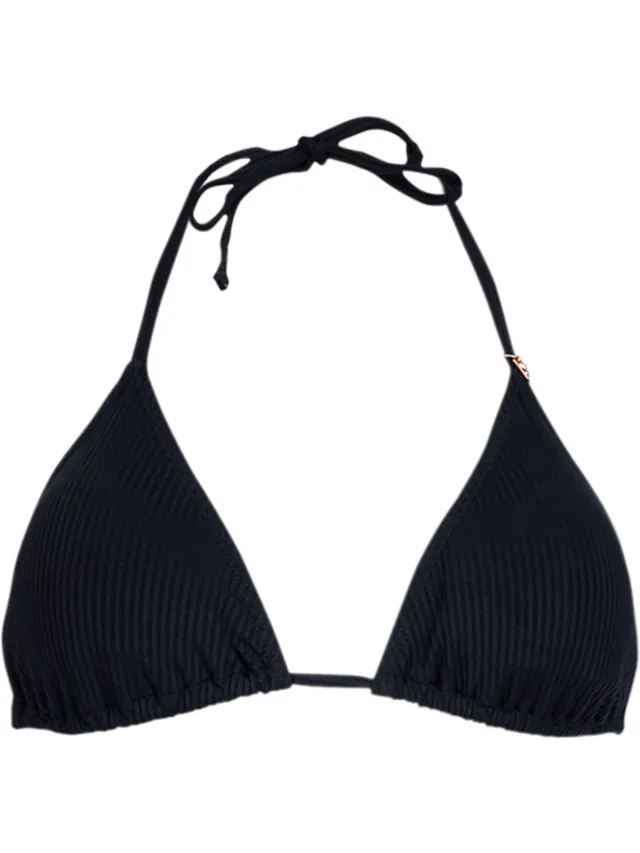 Brunotti Novalee-Rib - Bikini Topje Zwart - Dames - Triangel Bikini Top - 36 Black