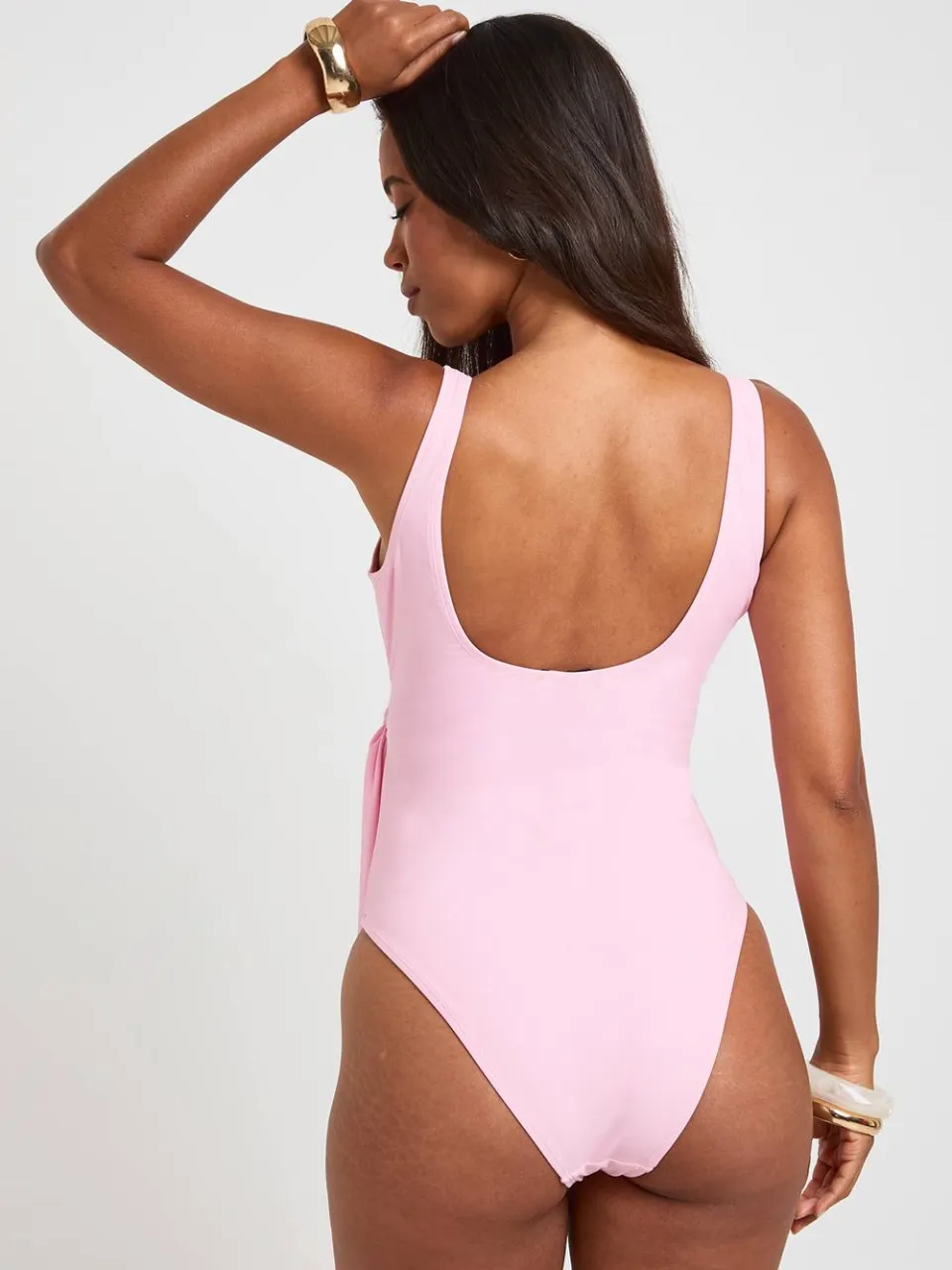 boohoo Dames Badpak Met Buikcontrole En Wikkelddetail roze, foto 2