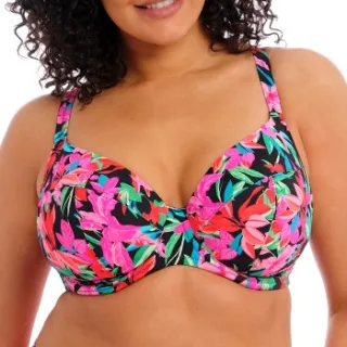 Elomi Savaneta Underwire Plunge Bikini Top Zwart,Versch.kleure/Patroon