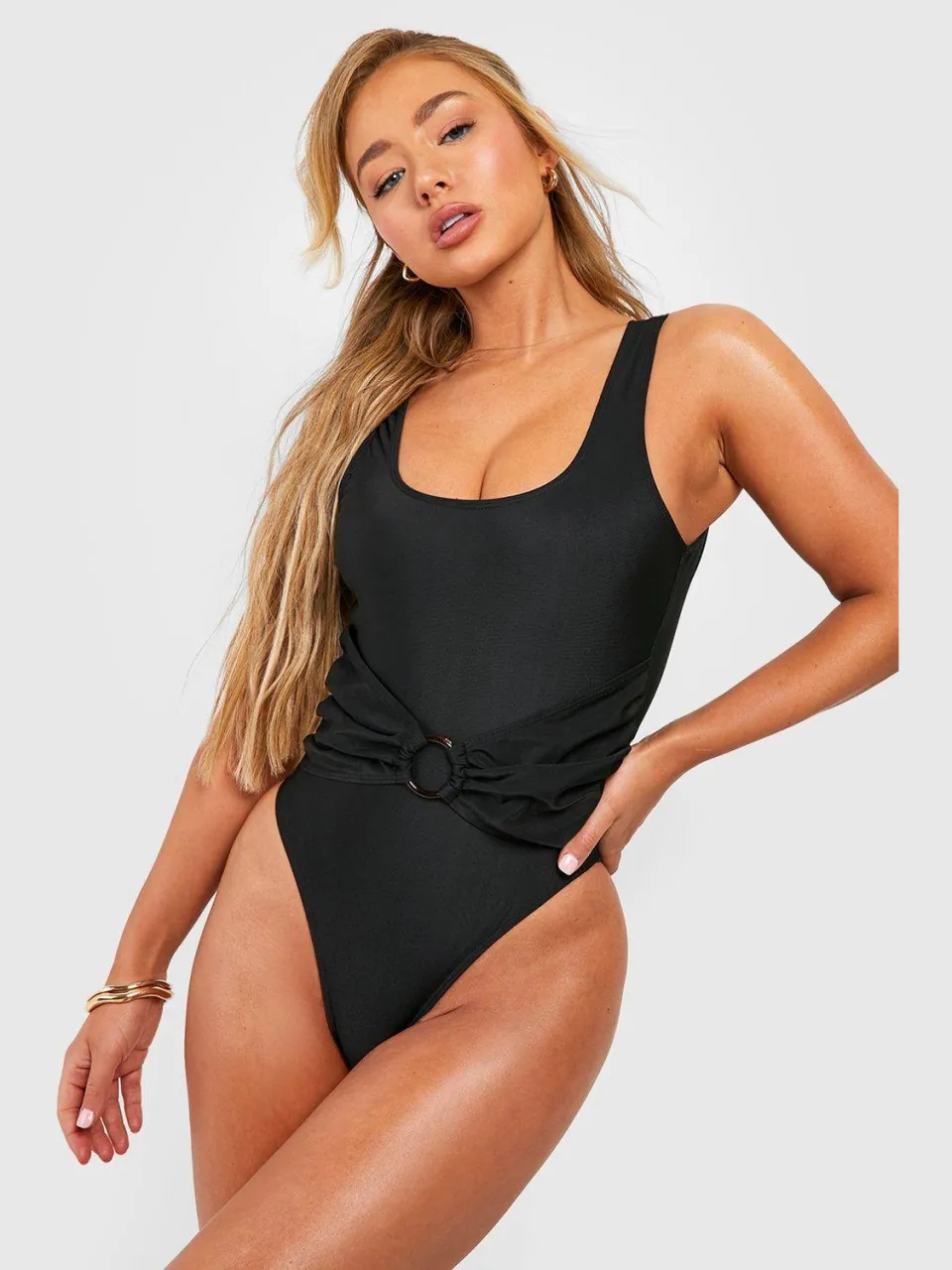 boohoo Dames O-ring Scoop Badpak zwart, foto 3