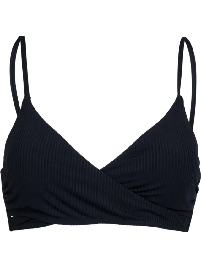 Brunotti Diamia-Rib - Bikini Topje Zwart - Dames - Verstelbare Bandjes - Bralette Bikini Top - Uitneembare Padding - 36 Black-Rib