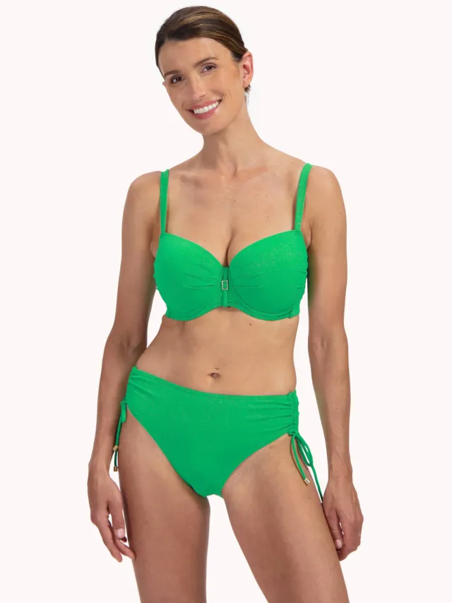 Cyell high waist bikinibroekje met lurex groen