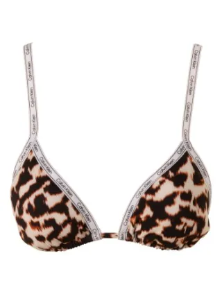 Calvin Klein Core Logo Tape Triangle Bikini Bra * Actie * Versch.kleure/Patroon,Bruin
