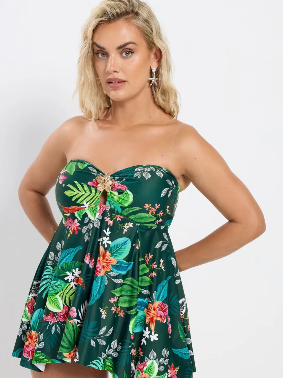 Yours Groene Tankinitop Met Tropische Print-60, foto 4