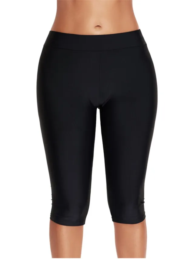 Floraweg Zwemshort met hoge taille Zwemkleding Bikini Vrouwen met hoge taille Bikinibroekjes Tummy Control Zwart