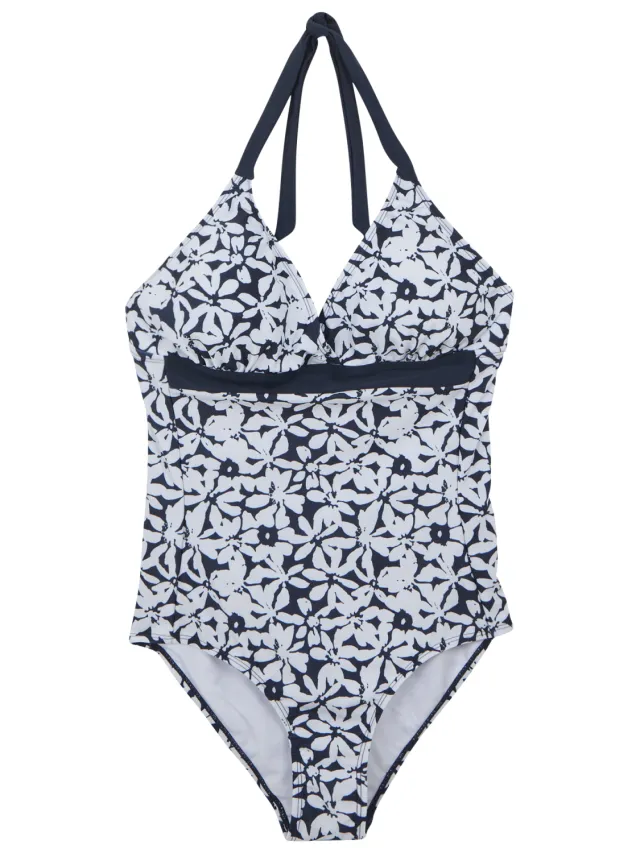 Regatta Dames/Dames Flavia II Large Gebloemd Eendelig Zwempak (Marine, Wit) Marineblauw
