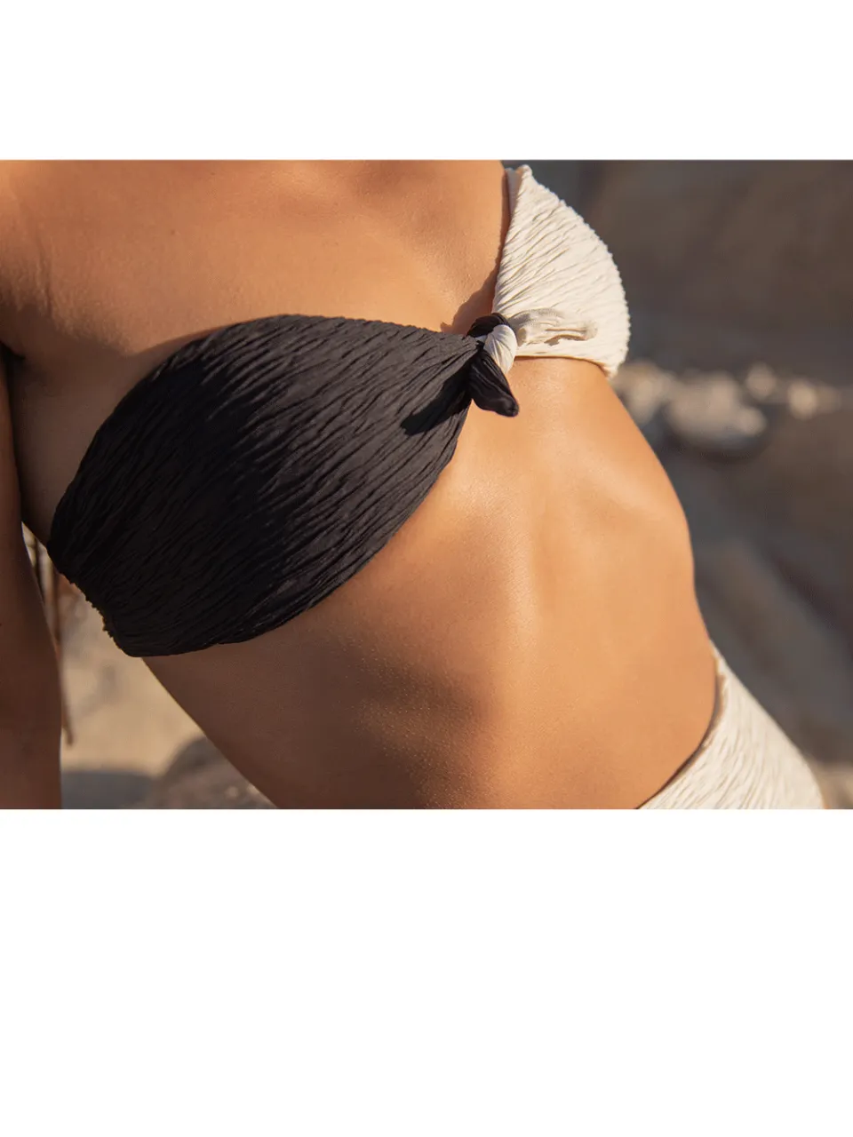 Anekdot dames vegan Bikiniset Taijitu High Crème Zwart