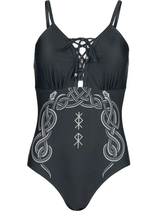 Black Premium by EMP Zwart badpak met print - Dames