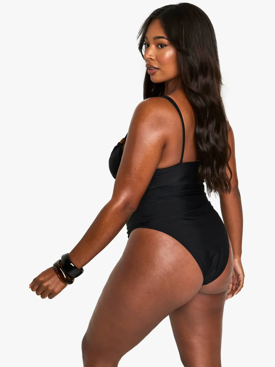 boohoo Dames PLUS BADPAK MET HARSAFWERKING zwart, foto 2
