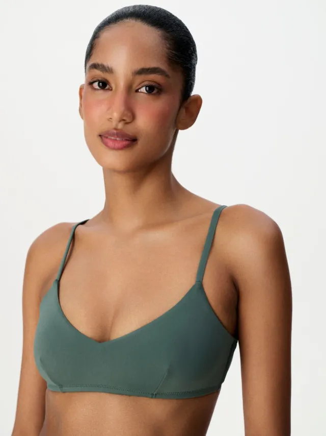 Penti Effen Bralette Bikini Top Met Verstelbare Bandjes Saliegroen