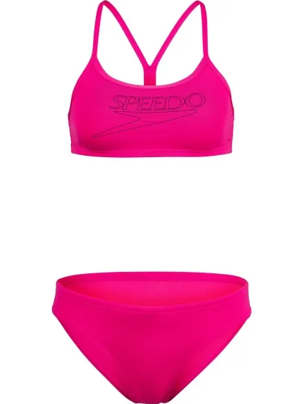 Speedo Endurance+ Logo Thin Strap bikini roze