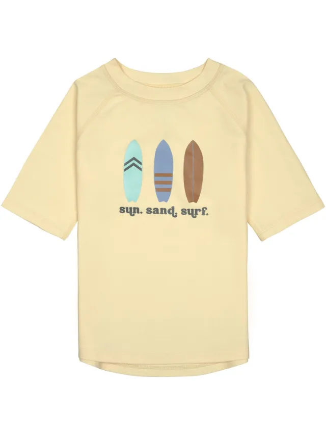 Lässig Zwemshirt met Korte Mouwen - Surfboards - Vanilla vanille