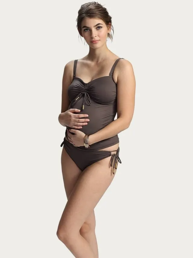 Petit Amour zwangerschapstankini Cameron Solid MaxiCup bruin