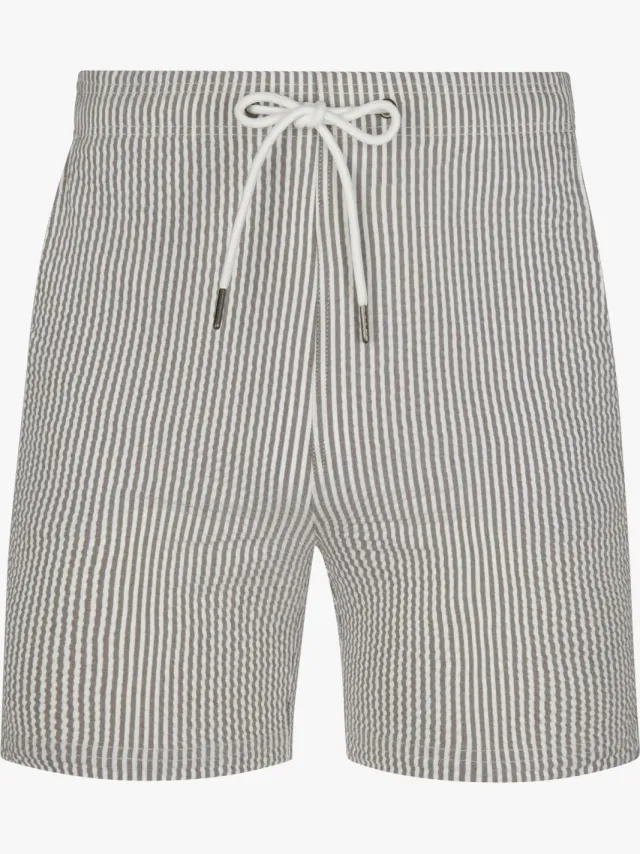 Profuomo zwemshorts grijs gestreept bruin