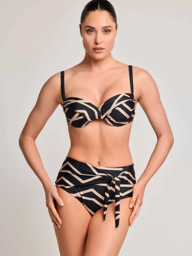 David Shoreline Calm Mora Bikini Set - Zwart/Beige