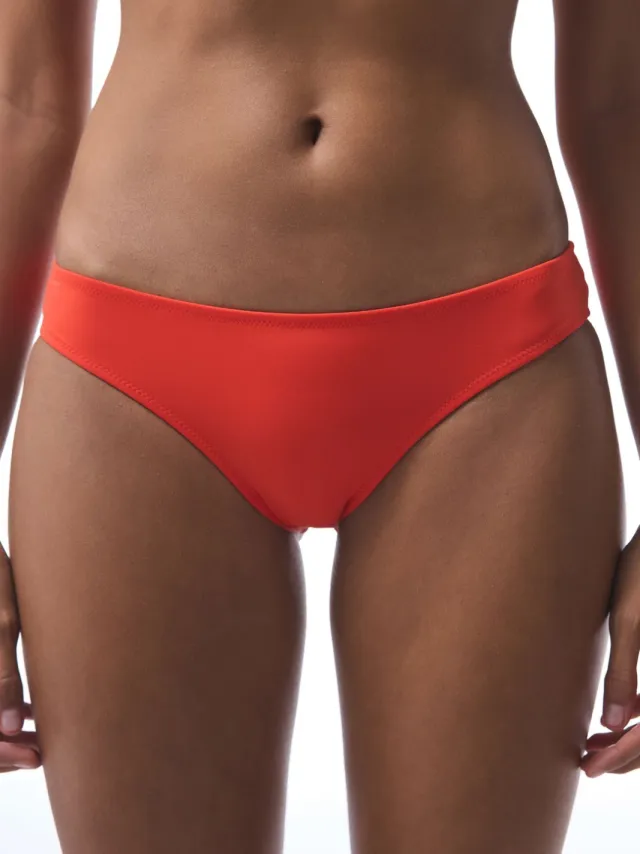 Penti Lage Taille Brazilian Bikini Onderkant Met Lintdetail Oranje