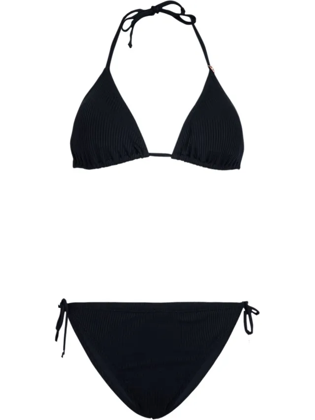 Brunotti Lolly-Rib - Bikini Set Zwart - Dames - Slide Triangel Bikini Top - 36 Black
