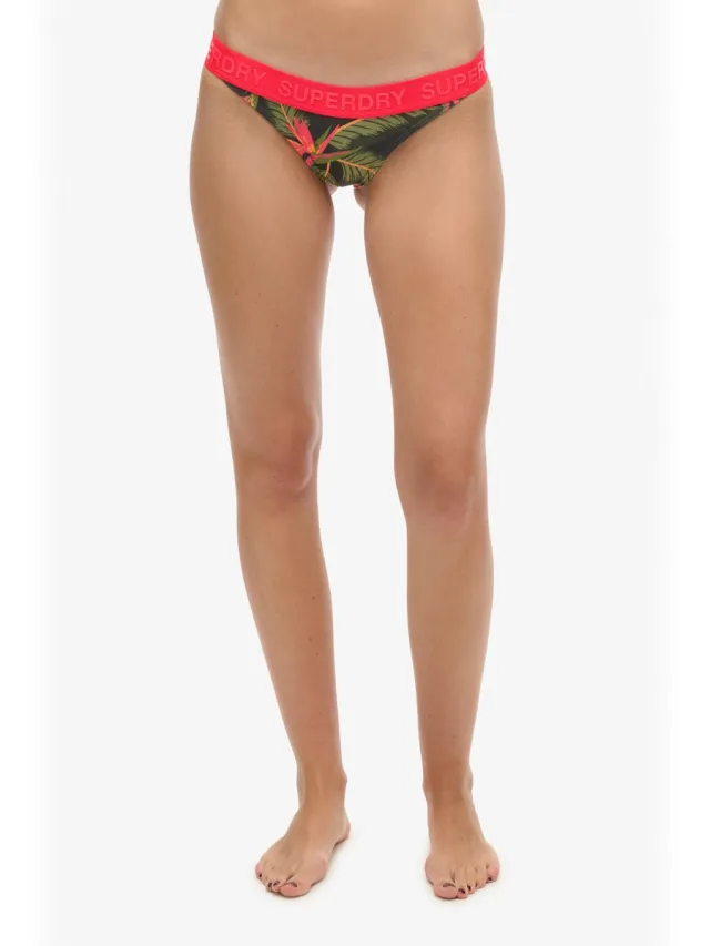 Superdry Triangelbikinitop met logo - Dames - Badpakken paradise khaki print
