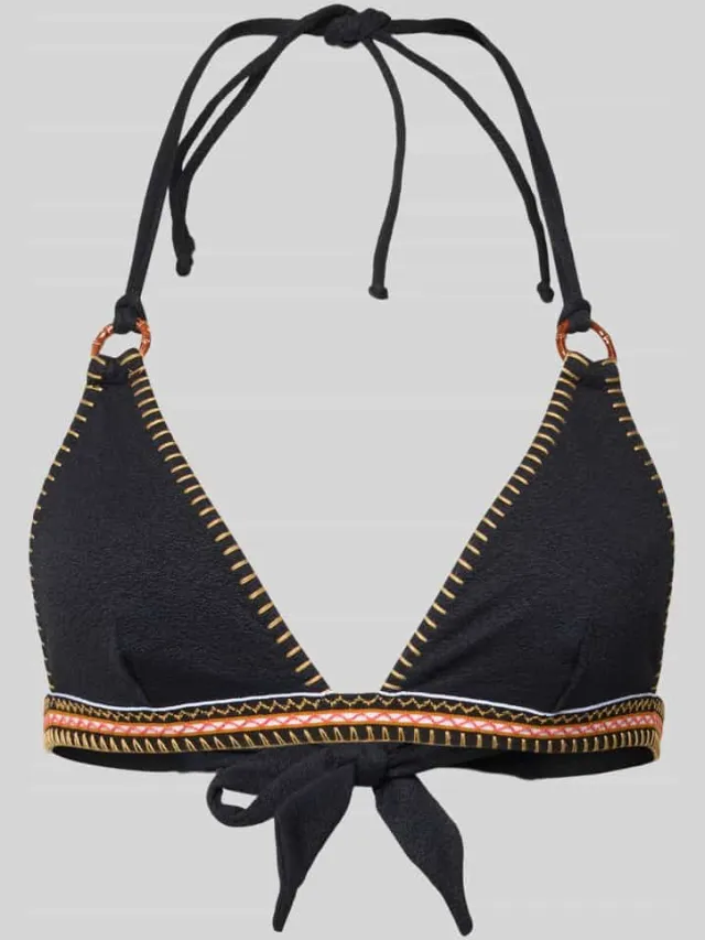 banana moon Bikinitop met vetersluiting, model 'WAKO SANTANY' Zwart