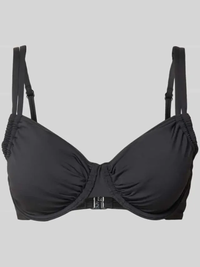 Lascana Bikinitop met plooien Zwart