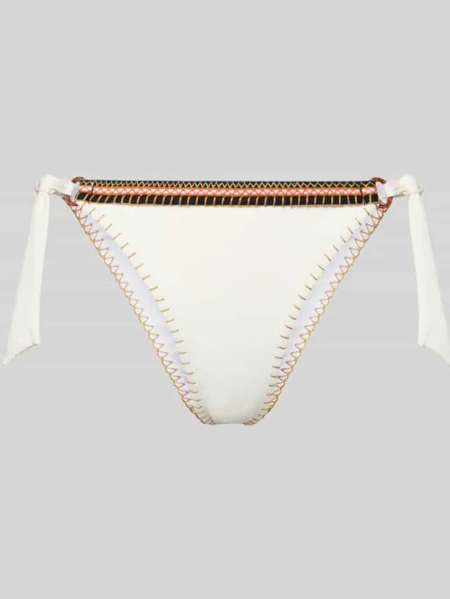 banana moon Bikinibroekje met vetersluiting model 'SIMA SANTANY' Offwhite
