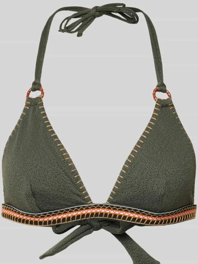 banana moon Bikinitop met vetersluiting, model 'WAKO SANTANY' Kaki