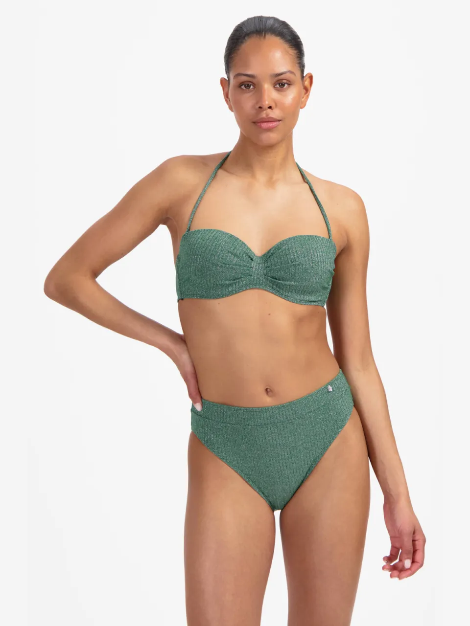 Beachlife voorgevormde bandeau bikinitop groen