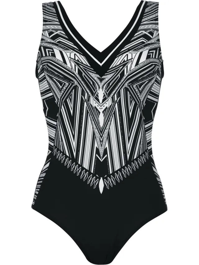 Sunmarin Badpak - zwart met print zwart-wit print