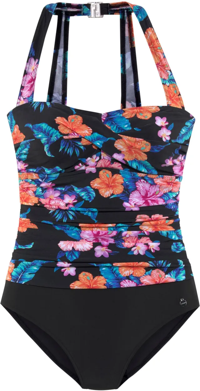 badpak zwart met bloemenprint, foto 2