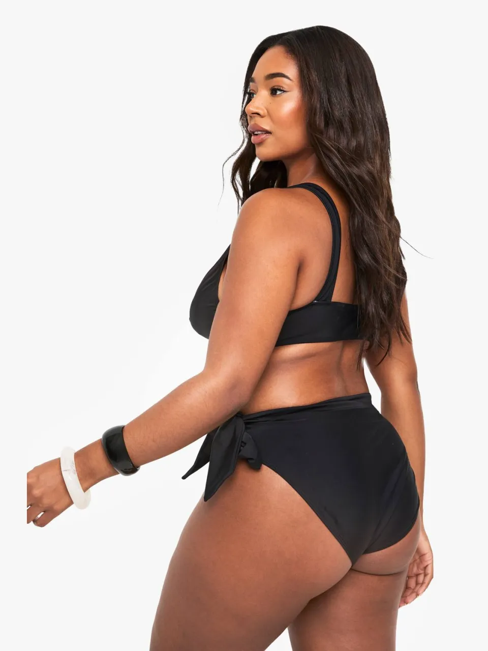 boohoo Dames Plus Tie Bikini Broekjes zwart, foto 2