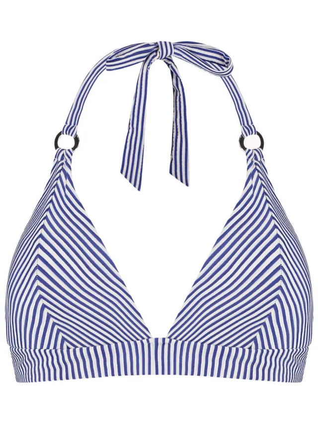 Cyell voorgevormde halter bikinitop blauw wit, foto 2