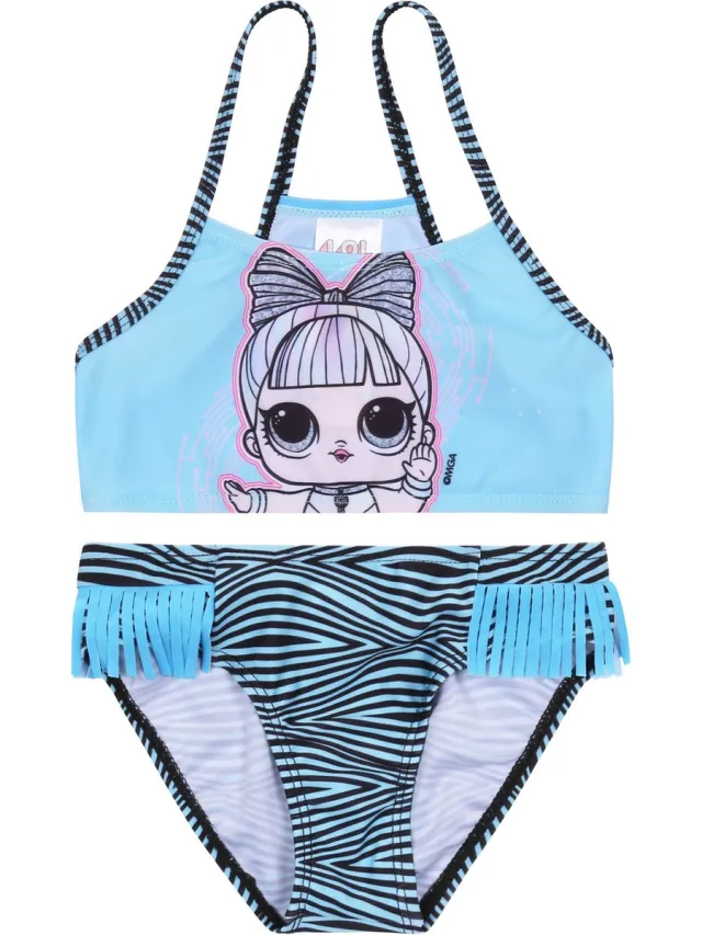 L.O.L. Surprise! Blauw, tweedelig badpak met franjes - LOL SURPRISE / 104-110